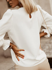 Women's Blouses Versatile Commuter Solid Long Sleeve Blouse