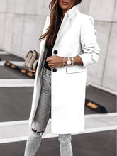 Women's Coats Casual Long Sleeve Button Woolen Coat