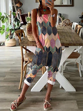 Women's Jumpsuits Multicolor Print Pocket Bib Jumpsuit