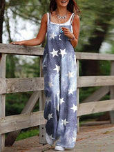 Women's Jumpsuits Printed Suspenders Wide-Leg Jumpsuit
