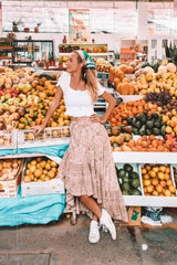 Boho Skirt, Hippie Skirts, Midi Skirt, Brown Floral Lion
