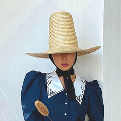 Boho Hat, Sun Beach Hat, Tall Crown Retro Hat, No Ribbon