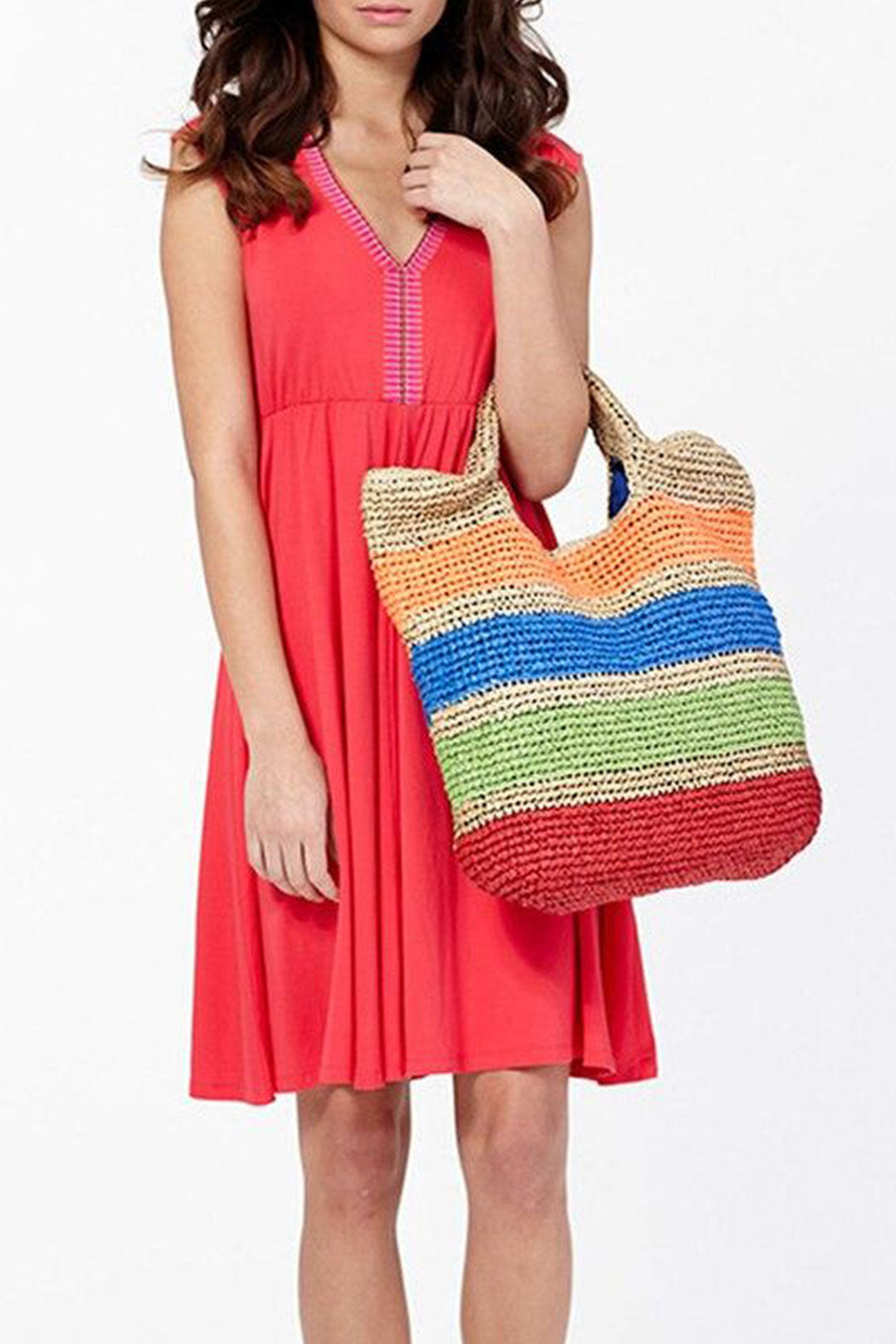 Boho Bag, Woven Rope Handbag, Alba Yellow Rainbow