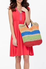 Boho Bag, Woven Rope Handbag, Alba Yellow Rainbow