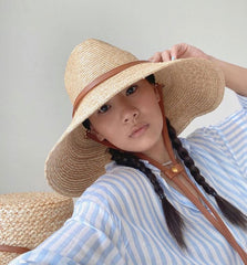 Boho Hat, Sun Hat,Beach Hat, Straw Hat, Brown Studio