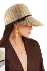 Boho Hat, Sun Hat, Beach Hat, Straw Hat, Baseball Cap, Black Strap