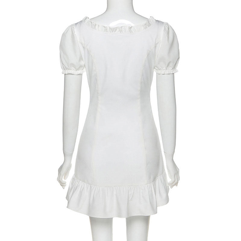 Boho Mini Dress Amelia in White