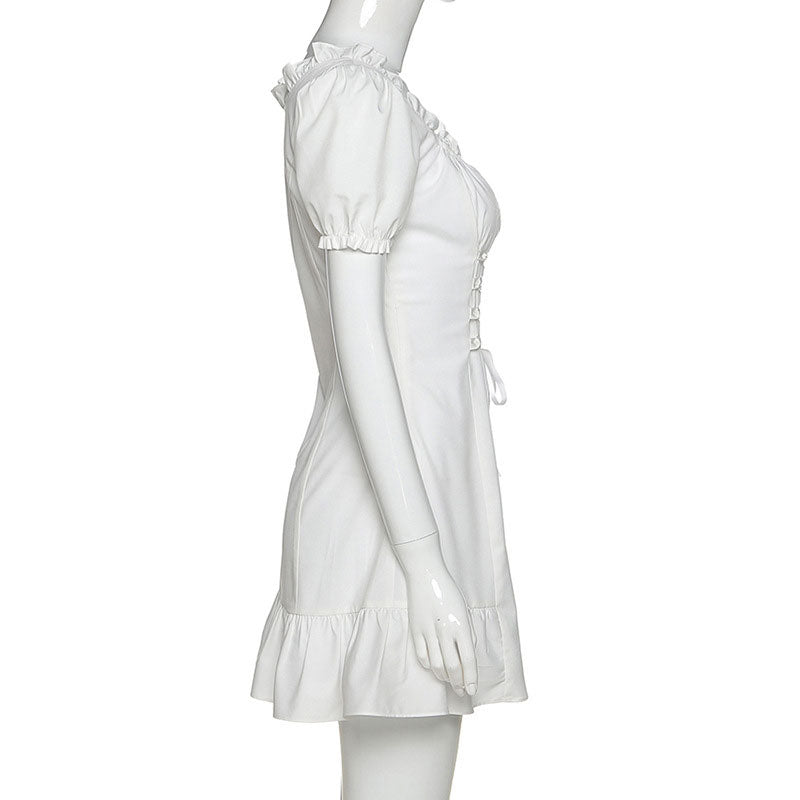 Boho Mini Dress Amelia in White