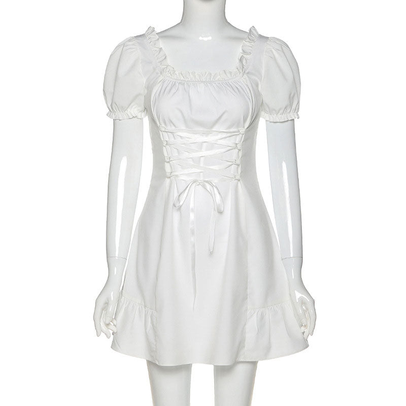 Boho Mini Dress Amelia in White