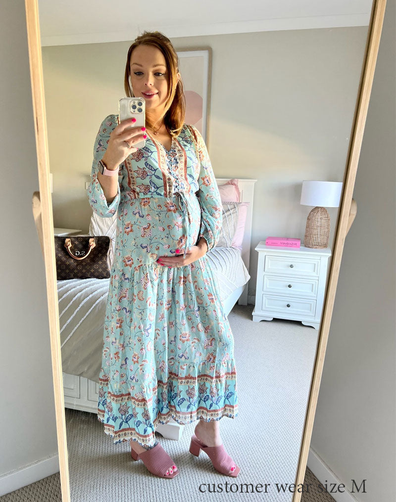 Boho Maxi Dress, Gown, Vacation in  River Pink