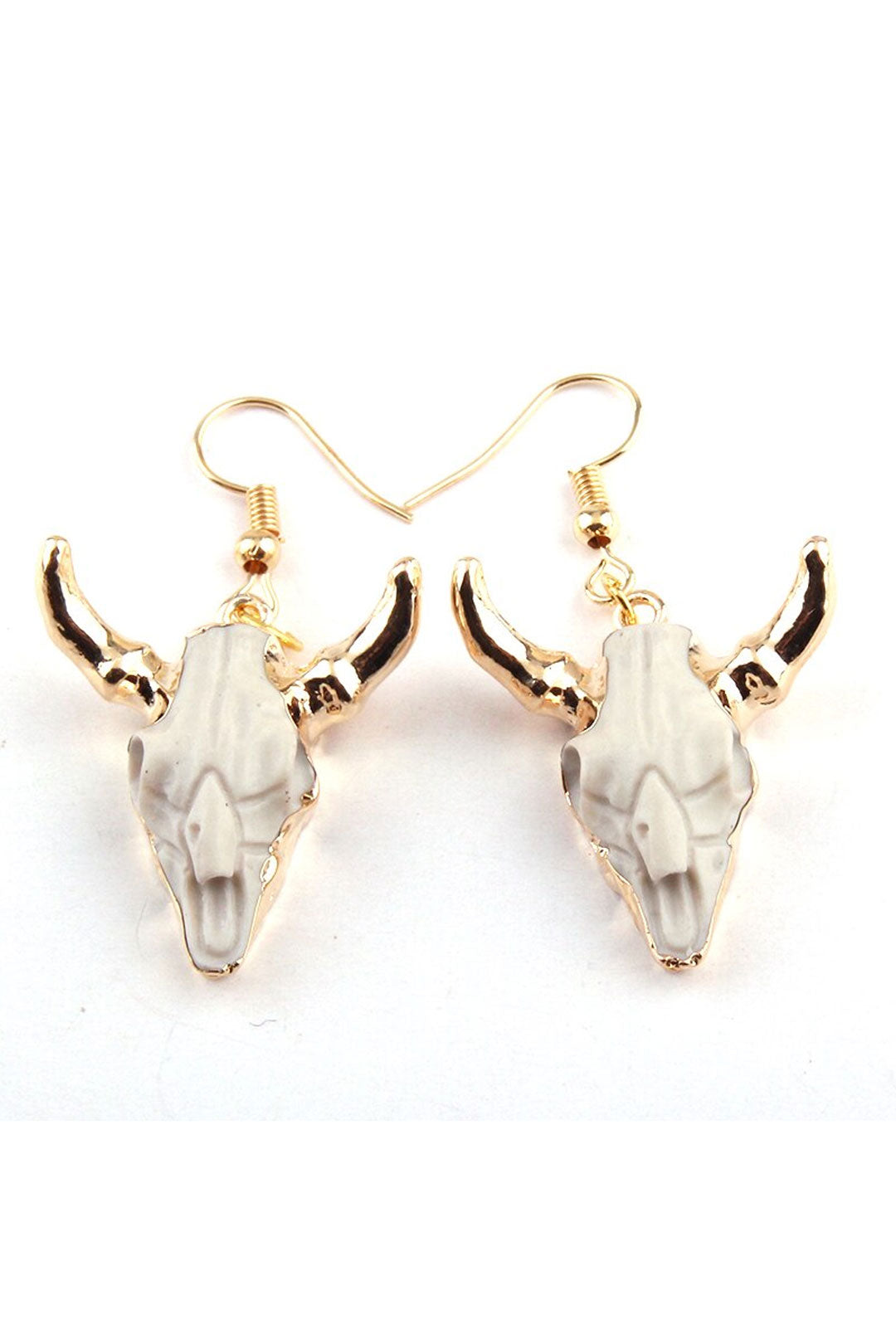 Boho Earrings, RH Dangle Earrings, White Horn