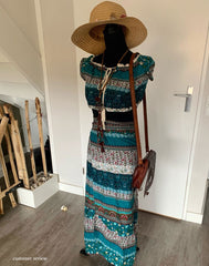 Boho Two Piece Set, Two Piece Skirt Set, Wild Boho Tassel in Green