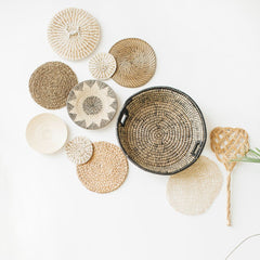 Boho Wall Decor - Handcrafted Rattan Grass Weaving - Bohemian Home Decor Ari
