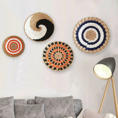 Boho Wall Decor - Handcrafted Rattan Grass Weaving - Bohemian Home Decor Ari