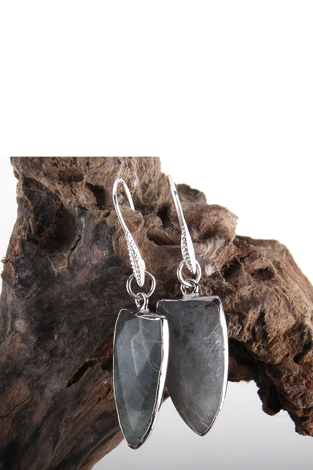Boho Earrings, RH Dangle Earrings, Black Amazonite