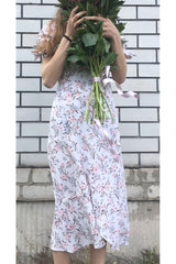Vintage Dress, Boho Midi Dress, Dress, Wrap Dress, Flower Child Iris Purple