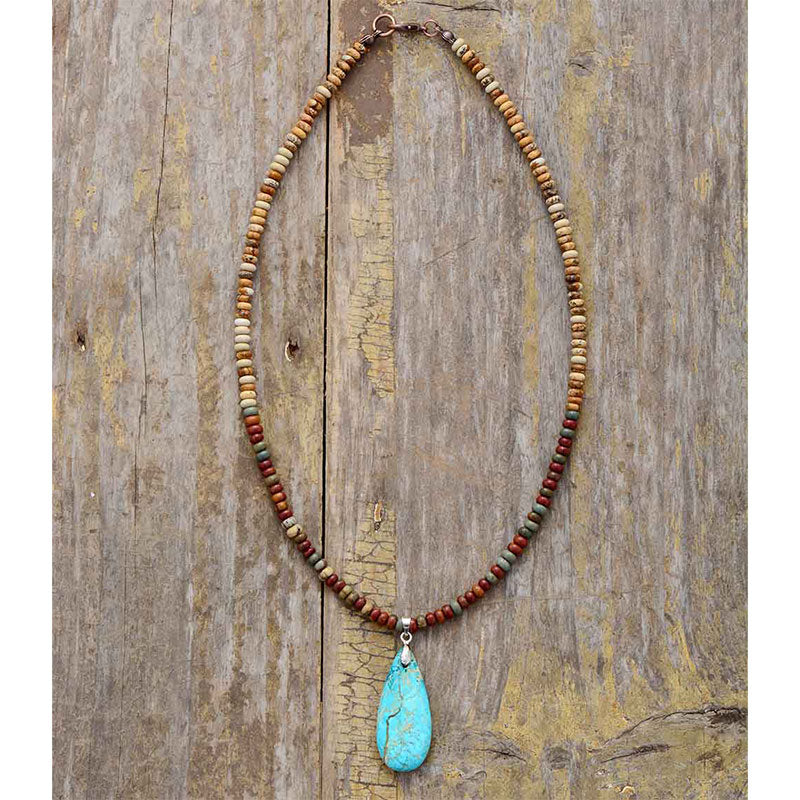 Boho Necklace, Choker Necklace, Jasper, Natural Stone