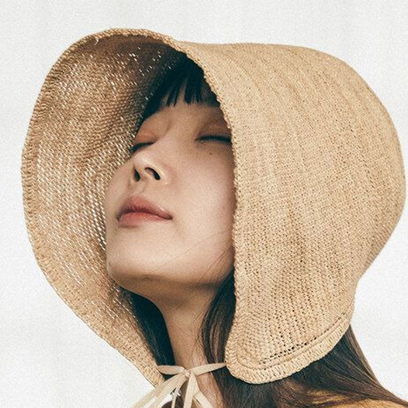 Boho Hat, Beach Sun Hat, Beige Grass Raffia Retro French Hat, Lady Bette
