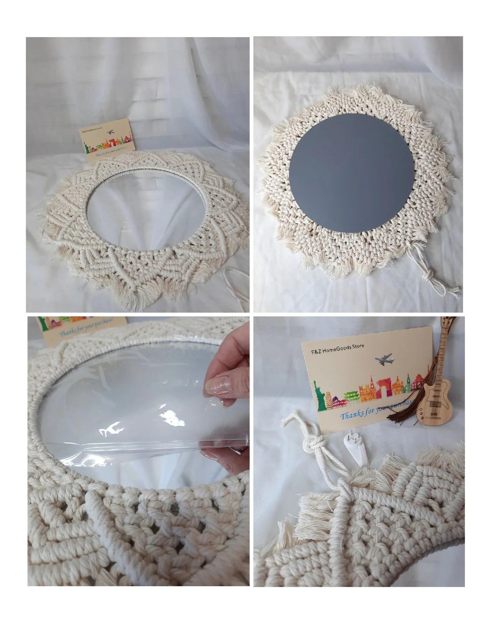 Bohemia Macrame Decorative Mirror Wall - Boho Round Mirrors Home Decor