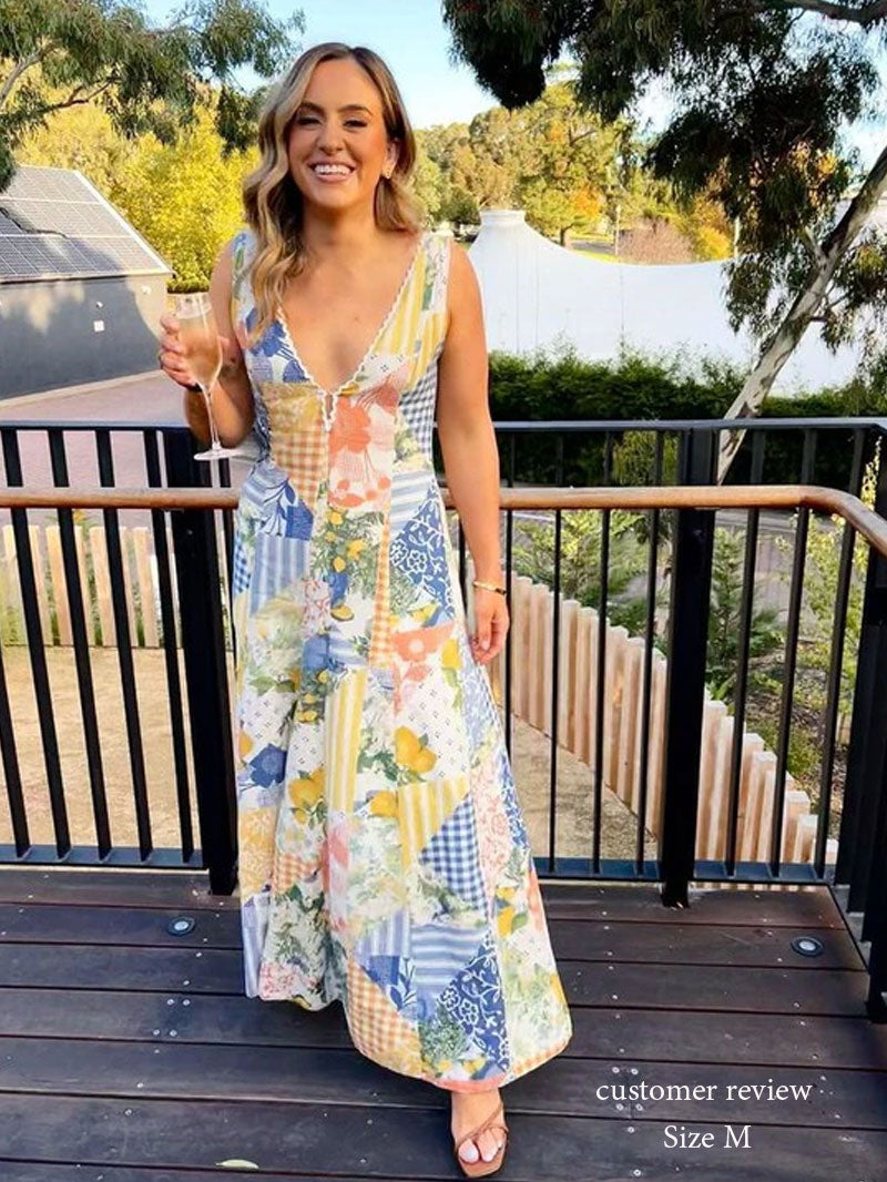 Boho Beach Dress - Printed Summer Dress for Your Holiday Getaway Hannah