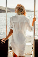 Midi Dress, Beach Dress, Cover up Dress,, White Tyler