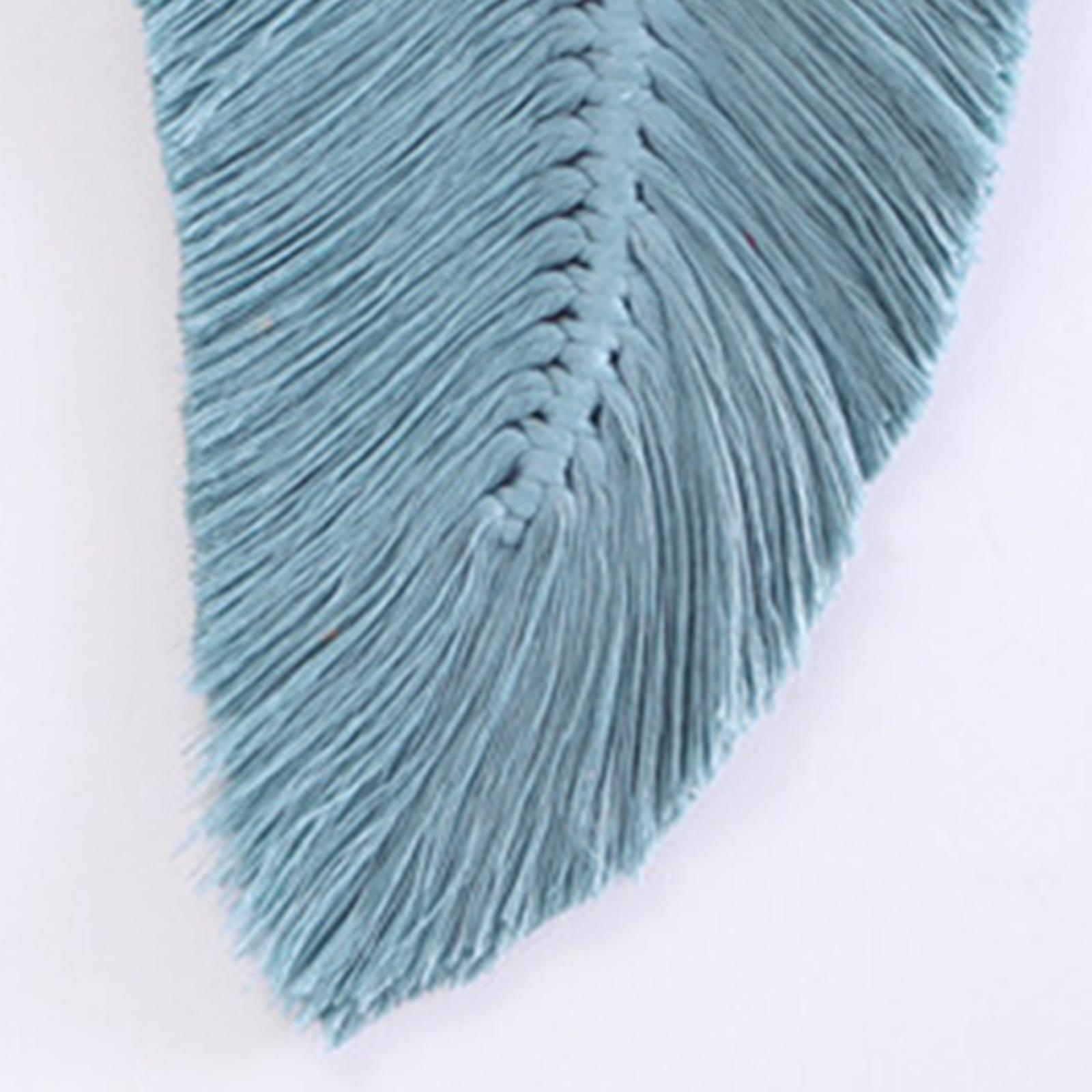 Boho Macrame Feather Wall Hanging - Handcrafted Big Leaf - Bohemian Home Decor