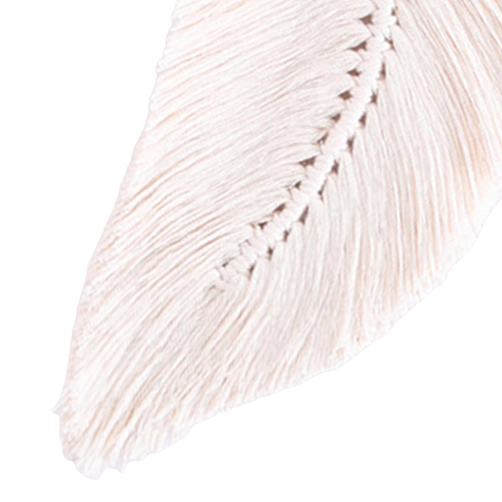 Boho Macrame Feather Wall Hanging - Handcrafted Big Leaf - Bohemian Home Decor