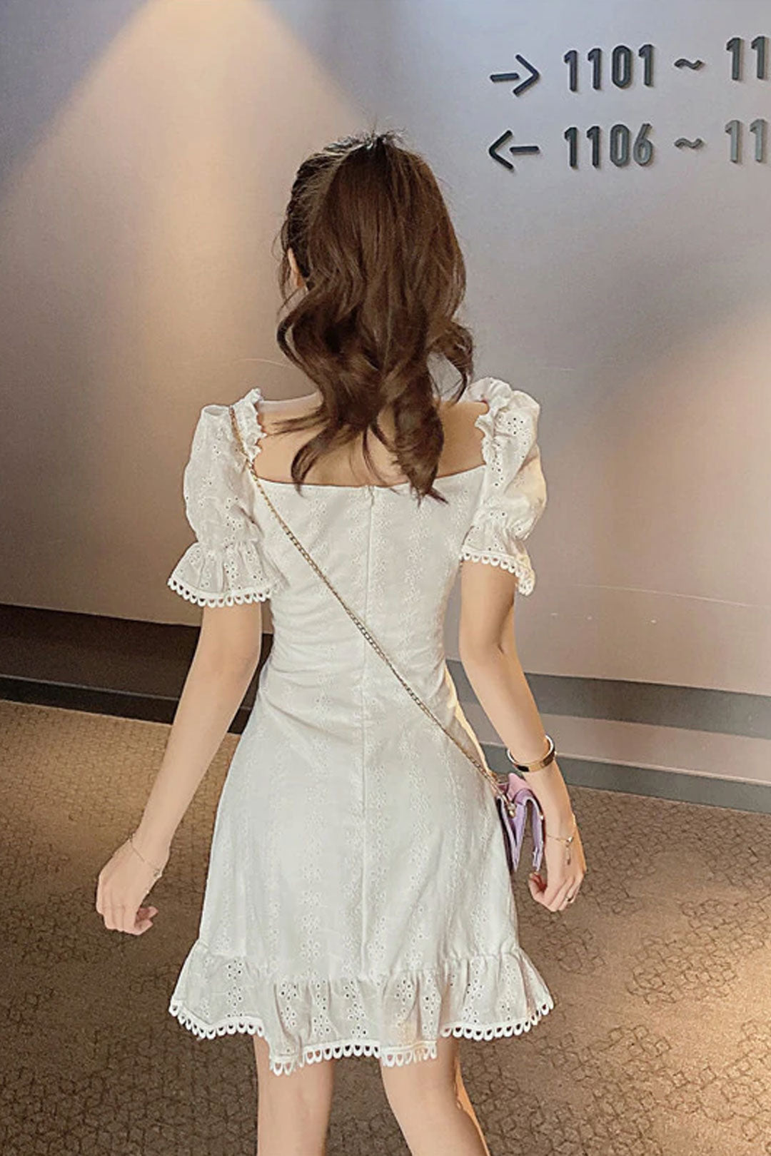 Boho > Vintage Dress, Boho Mini Dress, Sara White Lace