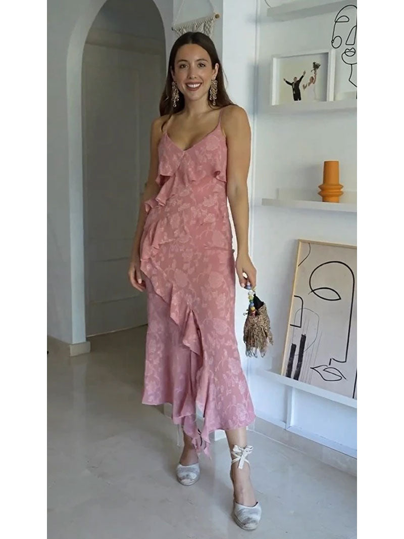 Boho Beach Dress - Ruffled Floral Dress for Your Summer Vacation Vibes Olivia