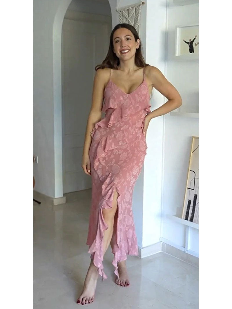 Boho Beach Dress - Ruffled Floral Dress for Your Summer Vacation Vibes Olivia