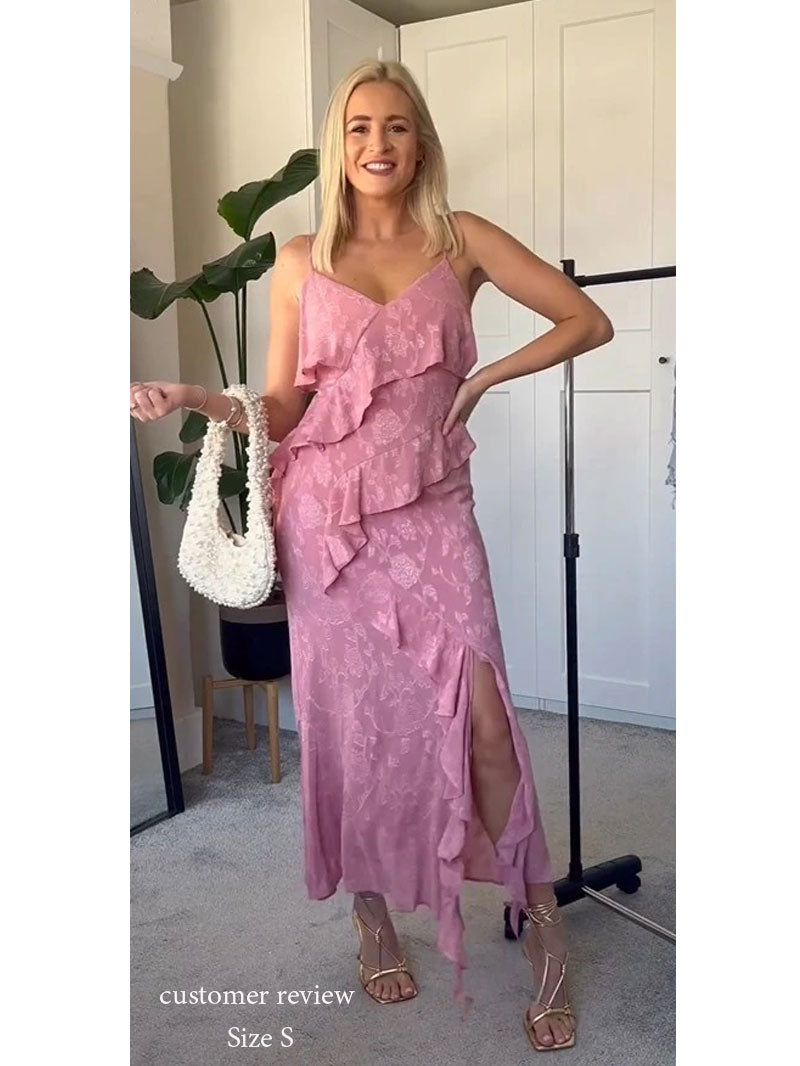 Boho Beach Dress - Ruffled Floral Dress for Your Summer Vacation Vibes Olivia
