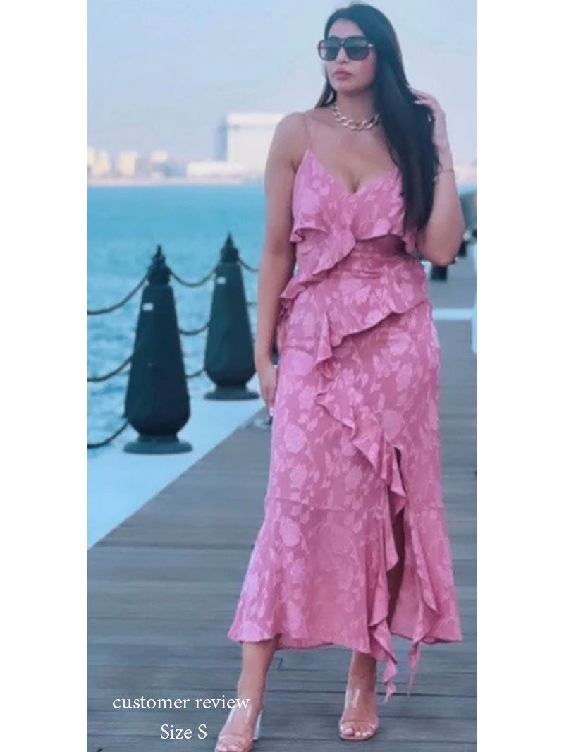 Boho Beach Dress - Ruffled Floral Dress for Your Summer Vacation Vibes Olivia