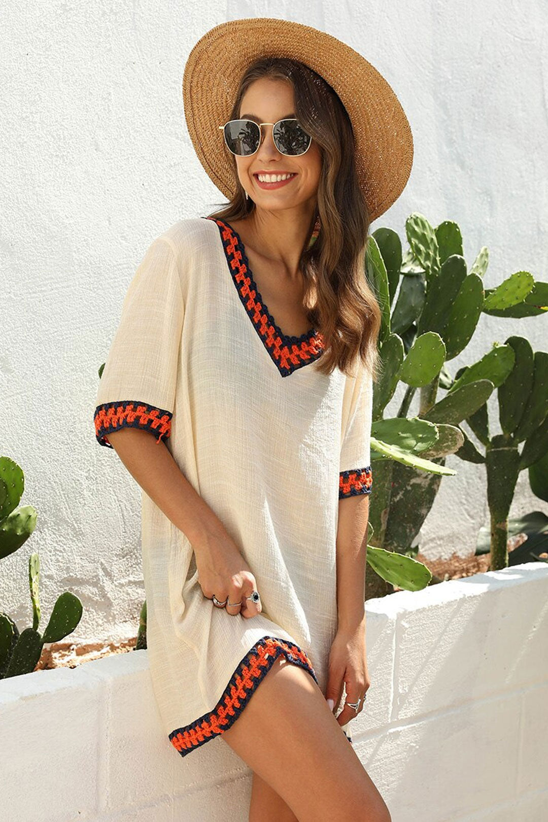 Midi Dress, Beach Dress, Cover up Dress,, Black, White, Navy Kate