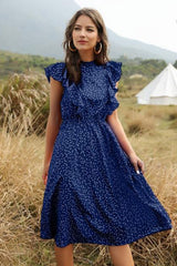 Boho Midi Dress, Raffle Red Heart (Red, Black, Blue)