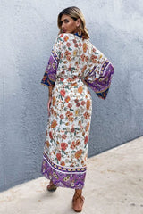 Boho Robe, Kimono Robe,  Beach Cover up, Carina Rose Purple