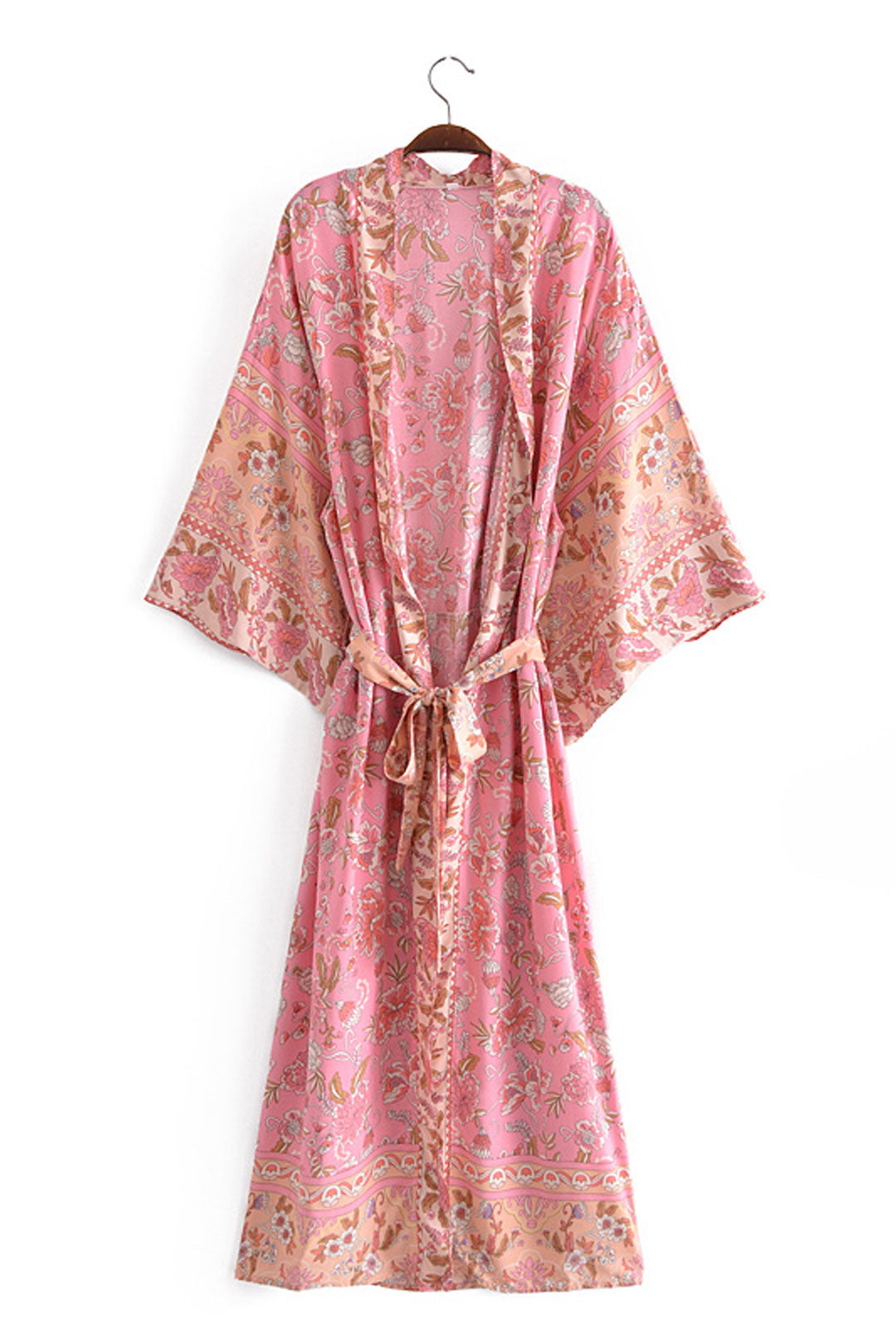 Boho Robe, Kimono Robe,  Beach Cover up, Carina Rose Pink