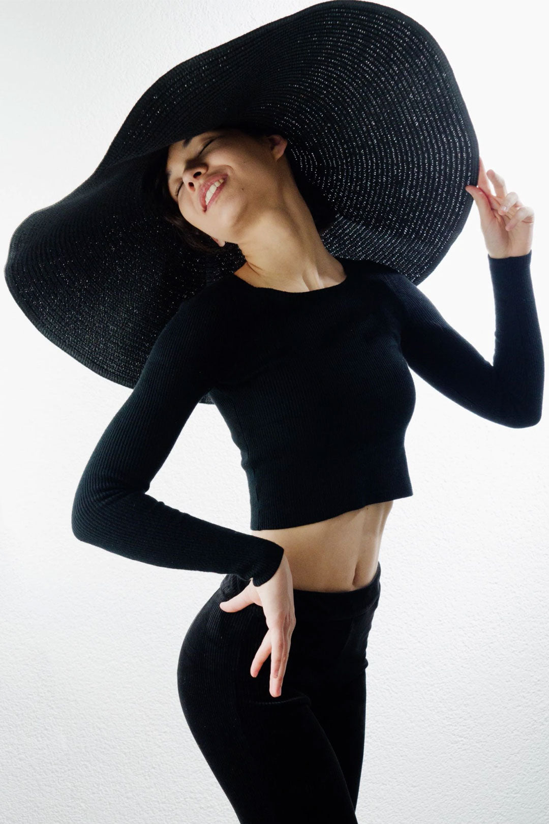 Boho Hat, Sun Hat, Beach Hat, Extra Large Wide Brim, Straw Hat, Orange, Pink, Black, White, and more 18 colors (Soft, 25 cm)