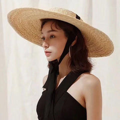 Boho Hat, Sun Hat, Beach Hat, Wide Brim Straw Hat 12,15,18 cm, Ribbon