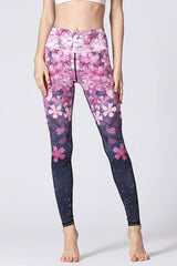 Yoga Legging, Yoga Pants, Boho Legging, Printed Tight, Pink Sakura