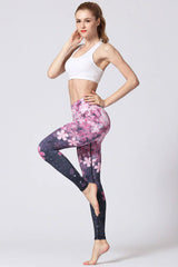Yoga Legging, Yoga Pants, Boho Legging, Printed Tight, Pink Sakura