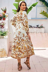Gown Dress, Boho Maxi Dress, Loose Dress, Dusty Rosewood in Pink Orose and Gold