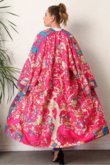 Boho Robe, Kimono Robe, Silk robe, Beach Cover up, Leafy Luxe