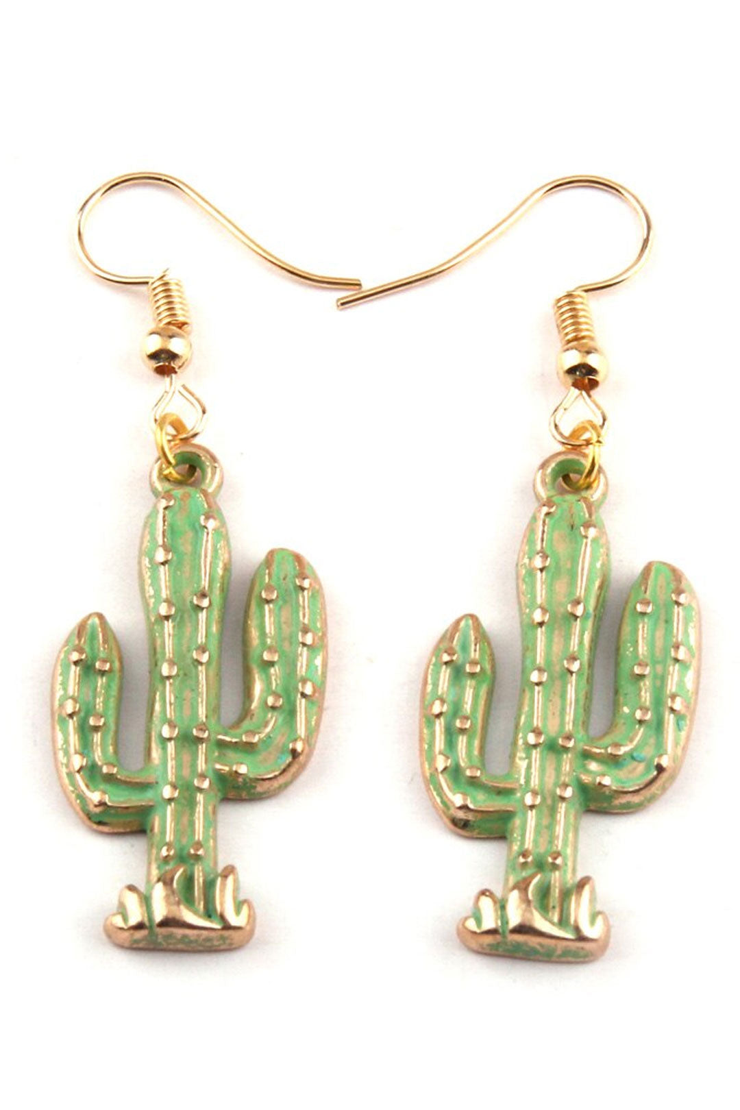Boho Earrings, RH Dangle Earrings, Green Cactus
