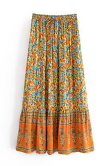 Boho Skirt, Hippie Skirts, Maxi Skirt, Calla in Orange