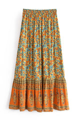 Boho Skirt, Hippie Skirts, Maxi Skirt, Calla in Orange