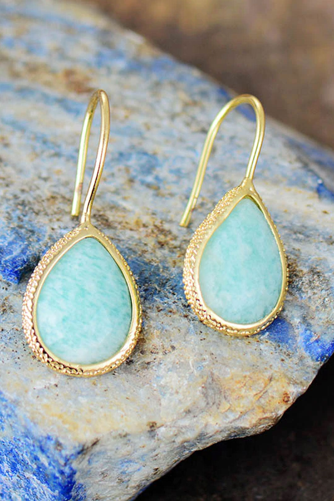 Boho Earrings, Dangle Earrings, Cute Elegant Blue Amazonite