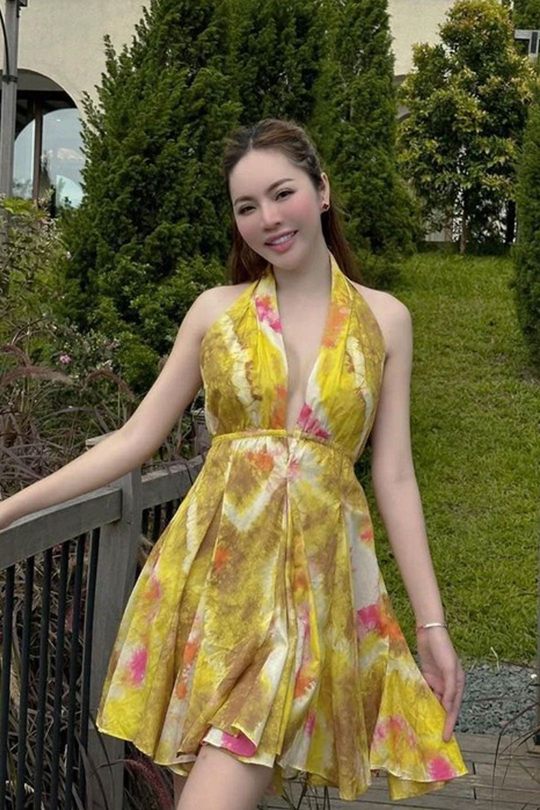 Boho Beach Dress - Mini Sexy Tie Dye Backless Halter Dress - Inner Wanderer