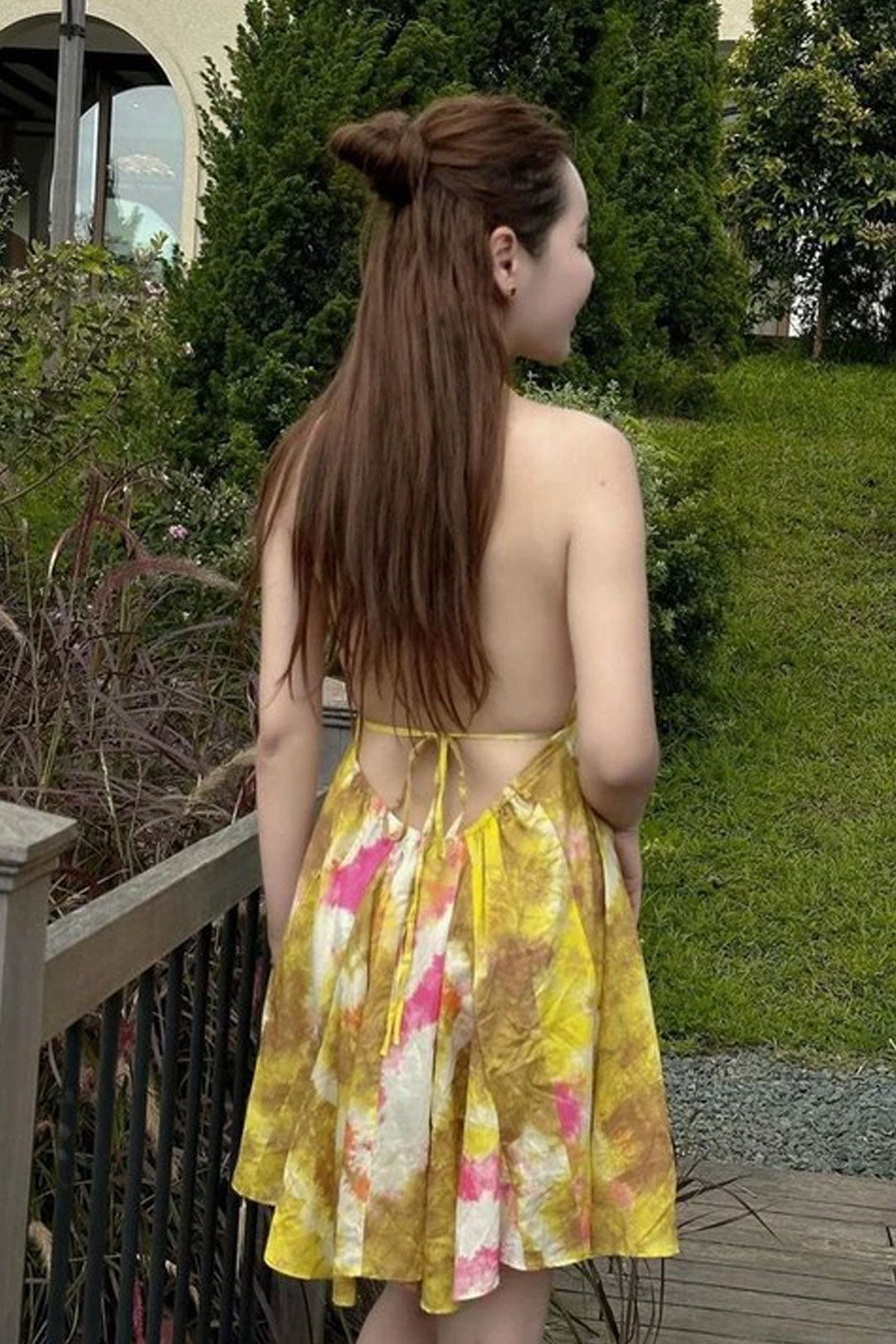 Boho Beach Dress - Mini Sexy Tie Dye Backless Halter Dress - Inner Wanderer
