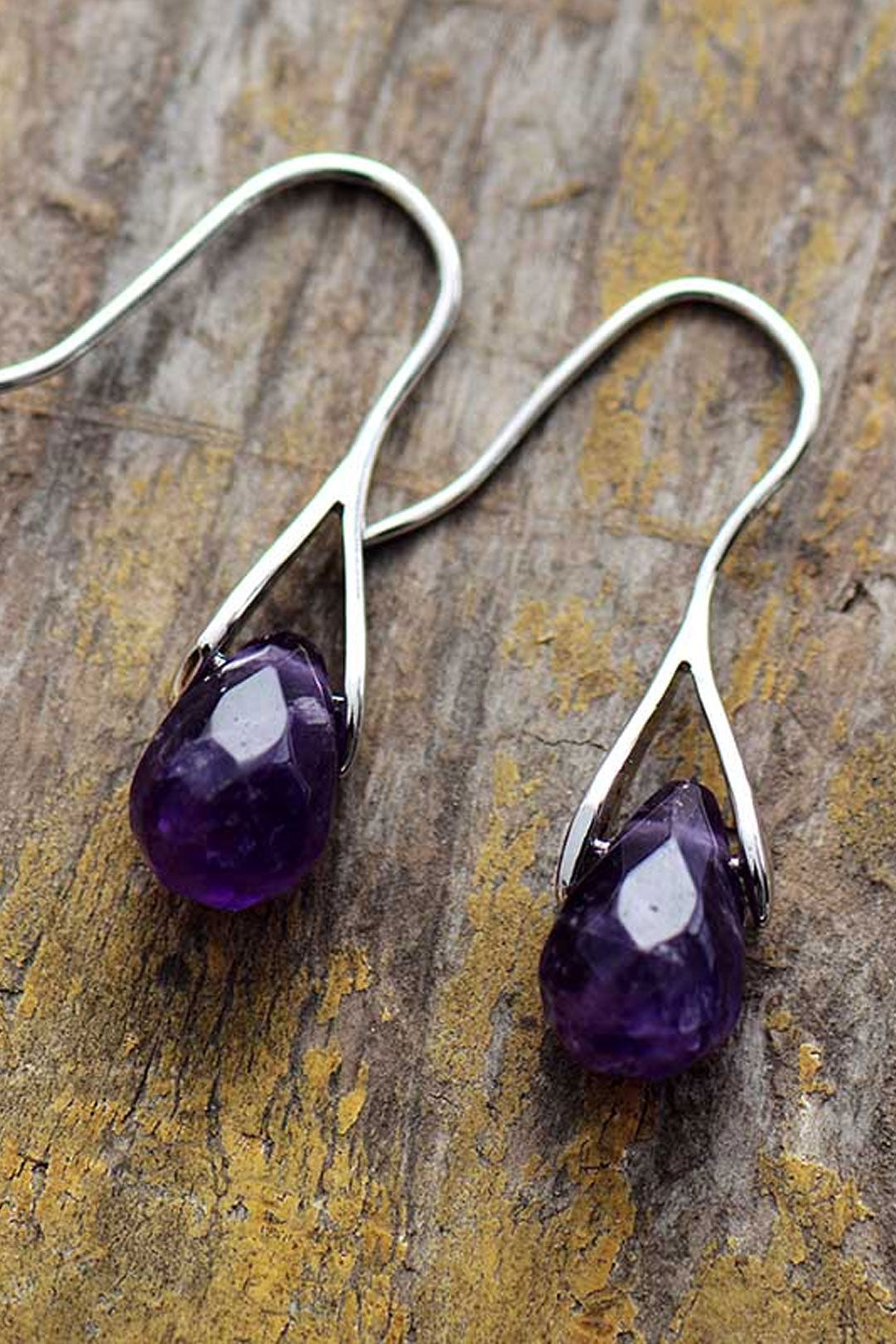 Boho Earrings, Dangle Earrings, Purple Amethyst and Red Jasper