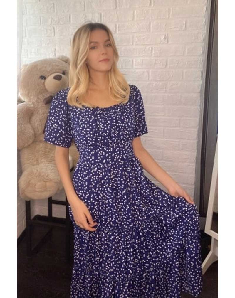 Boho Midi Dress, Mia Raffle Red Heart in Black
